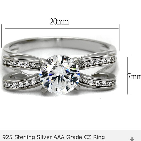 .925 Silver Rhodium AAA CZ Bow Ring - Picture 3 of 5